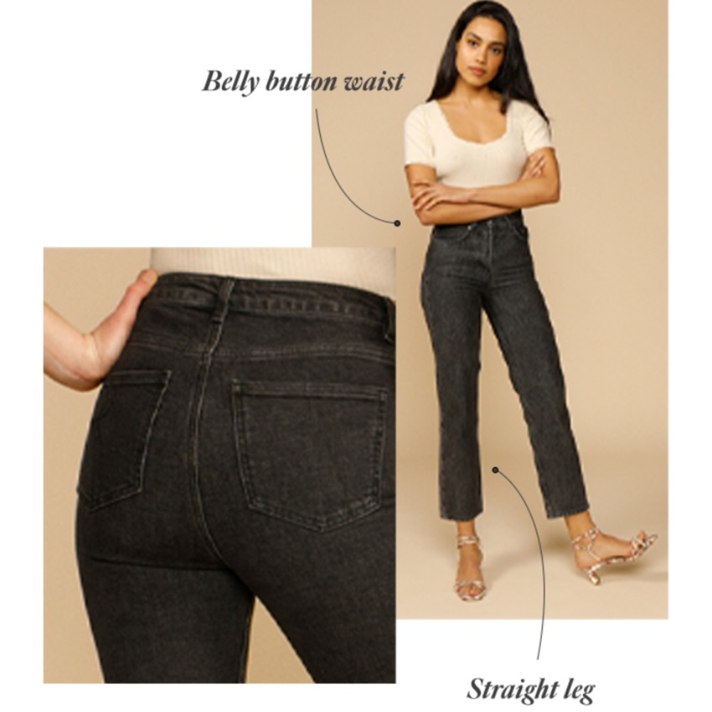 Rouje Paris Black Straight Leg Ankle Jeans